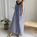 Rutig sommar jumpsuit för kvinnor 6