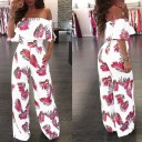 Sommar jumpsuit för kvinnor med nedfällda axlar 4