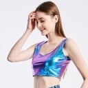 Dámský metalický crop top B235 9