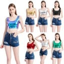Dámský metalický crop top B235 12