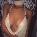 Dámský metalický crop top s velkým výstřihem 6