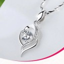 Damhalsband med kristall M123 4