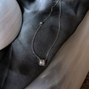 Damhalsband med kristall M43 4