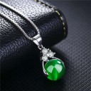 Damhalsband med runt hänge D468 4