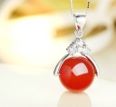 Damhalsband med runt hänge D468 5