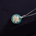 Damhalsband med runt hänge D676 5