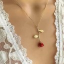 Damhalsband med ros D66 7