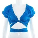 Dámský nařasený crop top na zavazování 3