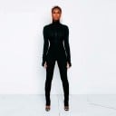 Jumpsuit för kvinnor med turtleneck och dragkedja 8