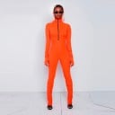 Jumpsuit för kvinnor med turtleneck och dragkedja 9