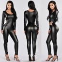 Jumpsuit i konstläder för kvinnor 2