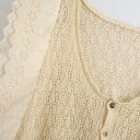 Dámský pletený crop top s volánky 3