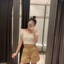 Dámský pletený crop top s volánky 5