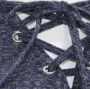 Stickad jumpsuit för kvinnor med snörning 3