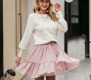Jersey de punto para mujer con pompones G354 6