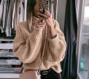 Suéter de cuello alto de punto para mujer 4