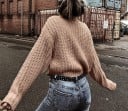 Suéter de cuello alto de punto para mujer 8