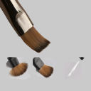 9-delt brun penselsæt til negle 15,5 - 16 cm, 5,2 - 12,7 mm, faste fine børster 8