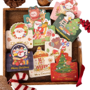9 ks Vánoční přání 136 x 98 x 68 mm MIX motivů Santa Claus Sněhulák Prázdné papírové karty Veselé Vánoce Blahopřání s obálkami 1