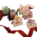 9 ks Vánoční přání 136 x 98 x 68 mm MIX motivů Santa Claus Sněhulák Prázdné papírové karty Veselé Vánoce Blahopřání s obálkami 8