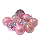 9 pcs Bolas de Natal Rosa 6 cm Ornamentos Suspensos Inquebráveis para Árvore de Natal Decoração Elegante para Decoração de Casa, Festas e Ano Novo 2