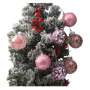 9 pcs Bolas de Natal Rosa 6 cm Ornamentos Suspensos Inquebráveis para Árvore de Natal Decoração Elegante para Decoração de Casa, Festas e Ano Novo 3