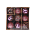 9 stk. Rosa Julekugler 6 cm Brudsikre ophængsdekorationer til juletræet Elegant dekoration til hjemmedekoration, fest og nytår 1
