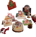 9 unidades de Tarjetas de Navidad 136 x 98 x 68 mm MEZCLA de motivos Santa Claus Muñeco de Nieve Tarjetas de papel en blanco Felices Fiestas Tarjetas de felicitación con sobres 7