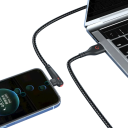 90 graders USB-C og USB-A hurtigopladerkabel 25 cm hurtigopladning 6A 120W kort opladekabelstik telefontilbehør 4