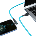 90 graders USB-C og USB-A kabel 2m hurtigopladning 6A 120W holdbart stik opladningskabel telefontilbehør 6