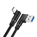 90-stupňový rýchlonabíjací USB C a USB A kábel 1,5 m 40W dátový kábel s pravým uhlom 5A rýchle nabíjanie a prenos dát 2