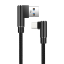 90-stupňový rýchlonabíjací USB C a USB A kábel 40W 1 m dátový kábel s pravým uhlom 5A rýchle nabíjanie a prenos dát 1