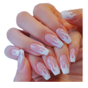 Set med 24 konstgjorda nagelklistermärken 1