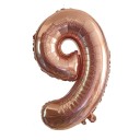 Ballon d'anniversaire rose doré avec le chiffre 40 cm 9