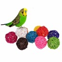 Rattankulor för fåglar 10 st. Legetoy för burar för undulater och små papegojor. Flätad rattan i slumpmässiga färger. Diameter 3 cm 2