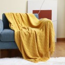 Stickad filt med tofs 130 x 200 cm 2