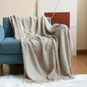 Stickad filt med tofs 130 x 200 cm 5