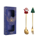Juego de cuchara y tenedor navideño 1