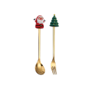Juego de cuchara y tenedor navideño 2