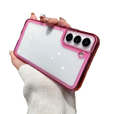 Transparante beschermhoes met gekleurde rand voor Samsung Galaxy S22 Ultra 3