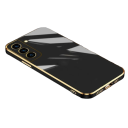 Siliconen hoesje met gouden rand voor Samsung Galaxy S22 Ultra 1