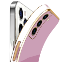 Siliconen hoesje met gouden rand voor Samsung Galaxy S22 Ultra 8