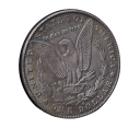 Replika av ett 1800-tals en dollar 3,8 cm minnesdollarmynt från USA 1878, 1879 Silverpläterat metallmynt från USA 4