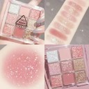 Glitter Eyeshadow Palett 9 Färger Glitter Eyeshadow Shiny Eyeshadow Ultra Pigmented Shadows 8