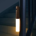 LED Nattlampa i trä med rörelsesensor 2 st Magnetisk vägglampa Nattlampa Trådlöst ljus 18 x 2,5 cm 2