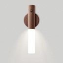 LED Nattlampa i trä med rörelsesensor Magnetisk vägglampa Nattlampa Trådlöst ljus 18 x 2,5 cm 3