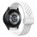 Klockarmband till Samsung Galaxy Watch 4/5/6 44 mm Silikon klockarmband med vitt spänne 3
