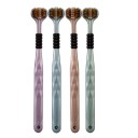 Set med 2 stycken tredimensionella 3D tandborstar Fina borst Ergonomiskt handtag Spröt för tungan 19 cm för vuxna 1