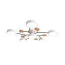 LED-taklampa med 6 chip-lampor Varmvitt ljus 48W Modern ljuskrona Belysning 4320 lm Inomhusljus 14x89 cm Täckning 15-20 m² 1