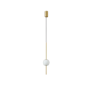 Hängender LED-Kronleuchter mit Röhre und Kugelbirne Minimalistische Beleuchtung Einstellbare Länge 200 cm Warmweißes Licht 3000K 90-260V 2